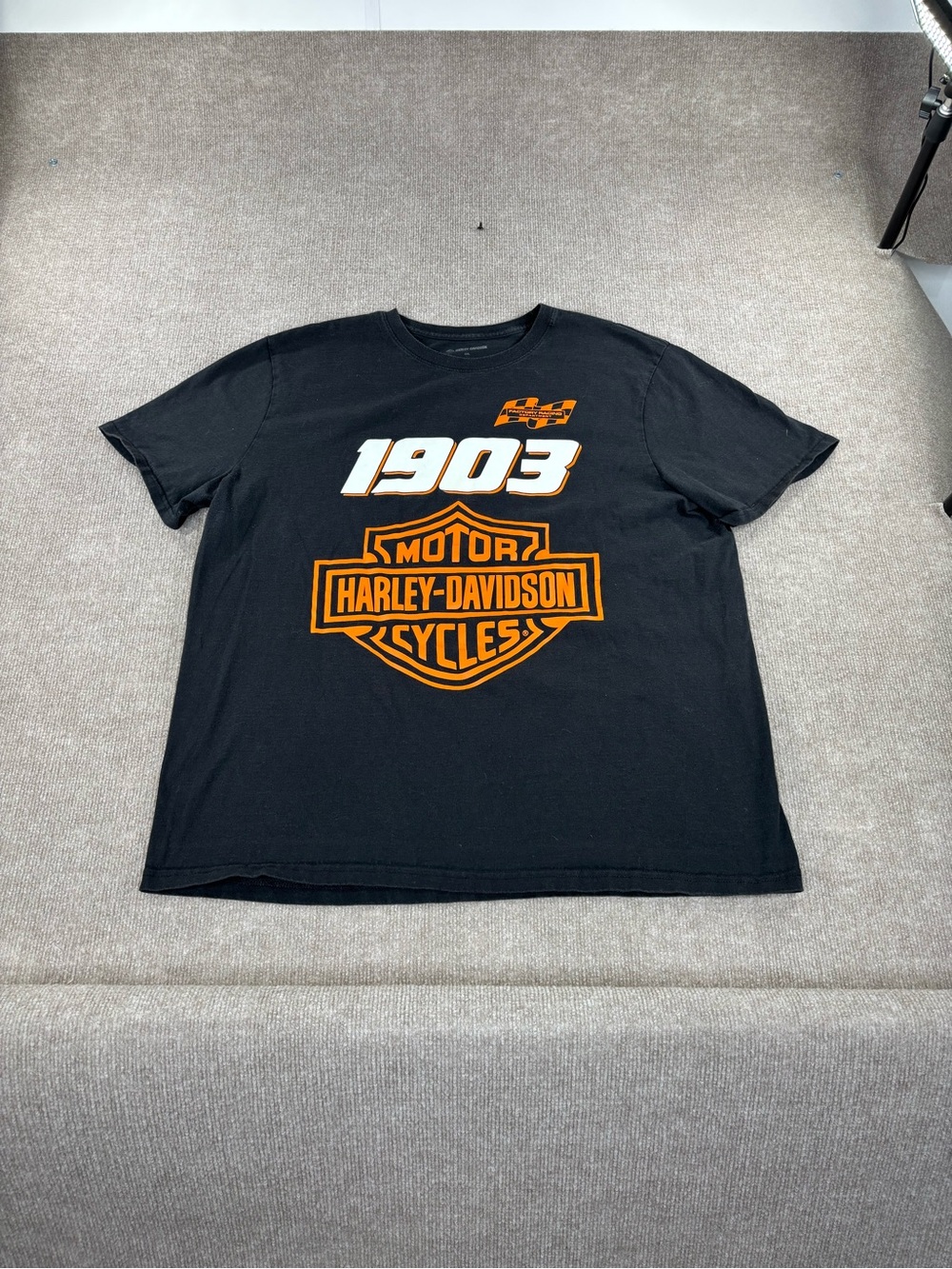 Harley Davidson Graphic T-Shirt Mens 2XL Black Alabama Factory Racing Biker Tee